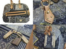 Load image into Gallery viewer, LOUIS VUITTON ルイヴィトン モノグラム デニム パッチワーク ボウリィ ショルダーバッグ M95377 グレー 良品 中古 56352