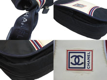 Load image into Gallery viewer, CHANEL シャネル ショルダーバッグ 斜め掛け ココマーク スポーツライン 10番台 2006年 ナイロン ネイビー 良品 中古 56353