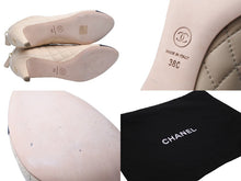 Load image into Gallery viewer, CHANEL シャネル ココマーク レザー ブーティー ブーツ ヒール ベージュ ブラック レザー 靴 茶 黒 G29270 サイズ38C 美品 中古 56395