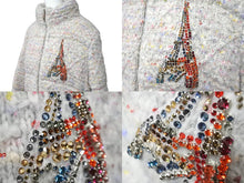 Load image into Gallery viewer, 極美品 CHANEL シャネル ウールダウンジャケット ビジュー ラインストーン P57089K07458 グレー マルチ サイズ36 中古 56415