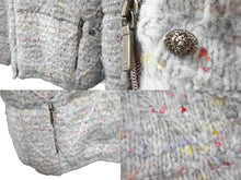 Load image into Gallery viewer, 極美品 CHANEL シャネル ウールダウンジャケット ビジュー ラインストーン P57089K07458 グレー マルチ サイズ36 中古 56415