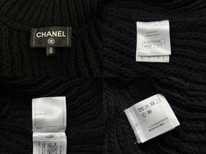 極美品 CHANEL シャネル ニットコート ブラック ロングカーディガン ココマーク シルバー金具 P72977K10486 38/40 中古 56416