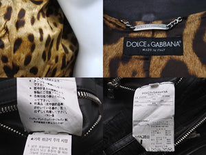 DOLCE&GABBANA ドルチェアンドガッバーナ ジャケット レザージャケット ブラック G5575 美品 中古 56428