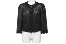 Load image into Gallery viewer, 極美品 DOLCE&amp;GABBANA ドルチェアンドガッバーナ レース レザー ジャケット ラムスキン 水玉 ドット サイズ36 中古 56431