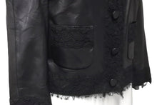 Load image into Gallery viewer, 極美品 DOLCE&amp;GABBANA ドルチェアンドガッバーナ レース レザー ジャケット ラムスキン 水玉 ドット サイズ36 中古 56431
