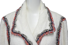 Load image into Gallery viewer, CHANEL シャネル ジャケット パイル地 P42674V29643 ココマーク ホワイト レッド ネイビー サイズ36 美品 中古 56440