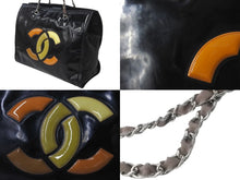 Load image into Gallery viewer, CHANEL シャネル チェーントートバッグ ココマーク 16番台 2012年 パテントレザー ブラック シルバー金具 美品 中古 56450