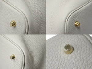 極美品 HERMES エルメス ピコタンロックMM ハンドバッグ C刻印 トリヨンクレマンス ベトン グレー 中古 56471