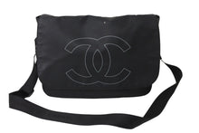 Load image into Gallery viewer, CHANEL シャネル メッセンジャーバッグ ショルダーバッグ 12番台 スポーツライン ココマーク ブラック ナイロン 中古 56501