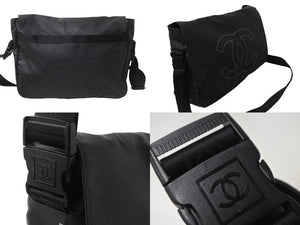 CHANEL シャネル メッセンジャーバッグ ショルダーバッグ 12番台 スポーツライン ココマーク ブラック ナイロン 中古 56501