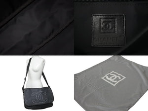 CHANEL シャネル メッセンジャーバッグ ショルダーバッグ 12番台 スポーツライン ココマーク ブラック ナイロン 中古 56501