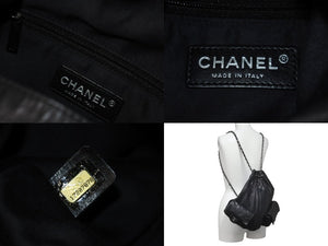 CHANEL シャネル リュック デイパック マトラッセ チェーン 17番台 ココマーク ブラック ラムスキン 美品 中古 56509