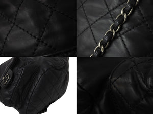 CHANEL シャネル リュック デイパック マトラッセ チェーン 17番台 ココマーク ブラック ラムスキン 美品 中古 56509