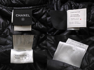 CHANEL シャネル スポーツライン リボンベスト フード付き P36696V26360 ナイロン ブラック サイズ38 美品 中古 56545