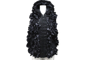 CHANEL シャネル スポーツライン リボンベスト フード付き P36696V26360 ナイロン ブラック サイズ38 美品 中古 56545