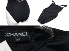 Load image into Gallery viewer, CHANEL シャネル スイムウェア 水着 ロゴ ワンピース 1990年 ヴィンテージ カール・ラガーフェルド ブラック 34 美品 中古 56547