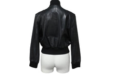 Load image into Gallery viewer, CHANEL シャネル ココマーク レザー ジャケット ブラック ロゴ アウター シルク ヴィンテージ サイズ36 良品 中古 56554