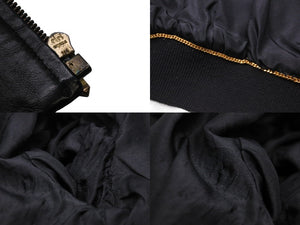 CHANEL シャネル ココマーク レザー ジャケット ブラック ロゴ アウター シルク ヴィンテージ サイズ36 良品 中古 56554