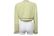 Load image into Gallery viewer, CHANEL シャネル ノーカラー ジャケット 95P グリーン アウター ココボタン ロゴ PO4840VO4018 サイズ40 良品 中古 56567