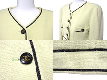 Load image into Gallery viewer, CHANEL シャネル ノーカラー ジャケット 95P グリーン アウター ココボタン ロゴ PO4840VO4018 サイズ40 良品 中古 56567