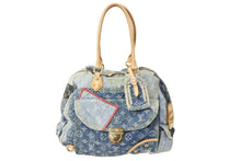 Load image into Gallery viewer, LOUIS VUITTON ルイヴィトン ボウリィ トートバッグ パッチワーク ハンドバッグ ゴールド ブルー CE1097 M95376 美品 中古 56584