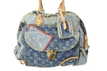 Load image into Gallery viewer, LOUIS VUITTON ルイヴィトン ボウリィ トートバッグ パッチワーク ハンドバッグ ゴールド ブルー CE1097 M95376 美品 中古 56584