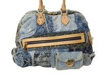 Load image into Gallery viewer, LOUIS VUITTON ルイヴィトン ボウリィ トートバッグ パッチワーク ハンドバッグ ゴールド ブルー CE1097 M95376 美品 中古 56584