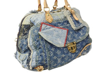 Load image into Gallery viewer, LOUIS VUITTON ルイヴィトン ボウリィ トートバッグ パッチワーク ハンドバッグ ゴールド ブルー CE1097 M95376 美品 中古 56584