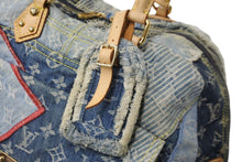 Load image into Gallery viewer, LOUIS VUITTON ルイヴィトン ボウリィ トートバッグ パッチワーク ハンドバッグ ゴールド ブルー CE1097 M95376 美品 中古 56584
