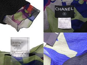 CHANEL シャネル セットアップ ジャケット スカート 2000年春夏コレクション P15633W02604 ナイロン ウール 38 美品 中古 56585