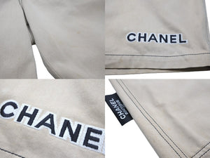 CHANEL シャネル ワイドショートパンツ ココマークボタン P03054V03329 ベージュ ゴールド金具 サイズ40 良品 中古 56619