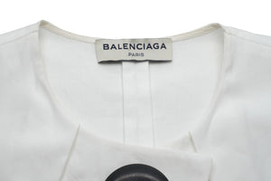 BALENCIAGA バレンシアガ タンクトップ ノースリーブ コットン ホワイト サイズ34 393291 美品 中古 56646