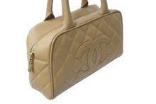 Load image into Gallery viewer, CHANEL シャネル マトラッセ キャビアスキン ココマーク ミニボストン バッグ ロゴ ベージュ 美品 中古 56684