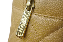 Load image into Gallery viewer, CHANEL シャネル マトラッセ キャビアスキン ココマーク ミニボストン バッグ ロゴ ベージュ 美品 中古 56684