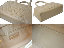 Load image into Gallery viewer, CHANEL シャネル マトラッセ キャビアスキン ココマーク ミニボストン バッグ ロゴ ベージュ 美品 中古 56684