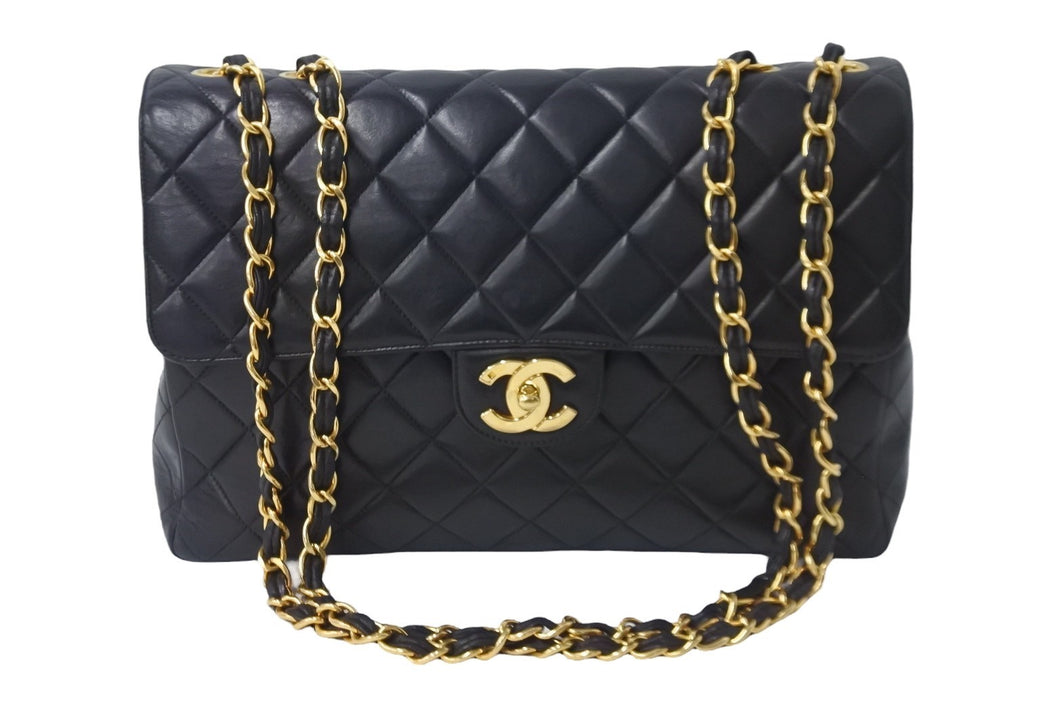 CHANEL シャネル 中マトラッセ チェーン ショルダーバッグ 4番台 ラムスキン ゴールド金具 ココマーク ロゴ 中古 56697