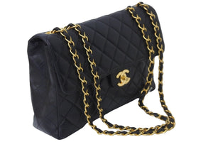 CHANEL シャネル 中マトラッセ チェーン ショルダーバッグ 4番台 ラムスキン ゴールド金具 ココマーク ロゴ 中古 56697