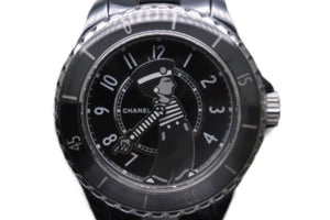 新品未使用 CHANEL シャネル 時計 J12 マドモアゼル ラパウザ 38MM H7609 セラミック 自動巻 黒文字盤 中古 56699