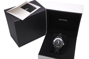 新品未使用 CHANEL シャネル 時計 J12 マドモアゼル ラパウザ 38MM H7609 セラミック 自動巻 黒文字盤 中古 56699