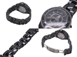 新品未使用 CHANEL シャネル 時計 J12 マドモアゼル ラパウザ 38MM H7609 セラミック 自動巻 黒文字盤 中古 56699
