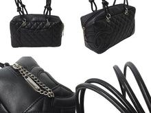Load image into Gallery viewer, CHANEL シャネル カンボンライン ボーリング バッグ ショルダーバッグ 9番台 カーフスキン ブラック ココマーク 良品 中古 56710