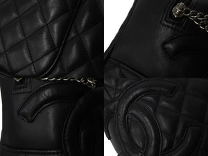 CHANEL シャネル カンボンライン ボーリング バッグ ショルダーバッグ 9番台 カーフスキン ブラック ココマーク 良品 中古 56710