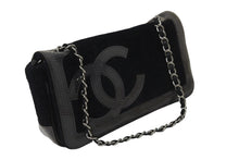 Load image into Gallery viewer, CHANEL シャネル チェーンショルダーバッグ ココマーク 12番台 2008年 パイル ラバー ブラック クリア シルバー 美品 中古 56727