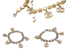 Load image into Gallery viewer, CHANEL シャネル ヴィンテージ ココマークチャームラインストーンブレスレット ゴールド 96P 良品 中古 56730