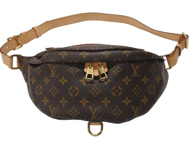 極美品 LOUIS VUITTON ルイヴィトン バムバッグ ボディバッグ ウエストバッグ M43644 モノグラム ブラウン ゴールド金具 中古 4b005674