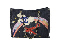 Load image into Gallery viewer, CHANEL シャネル トートバッグ チェーン 夜間飛行 10番台 マルチカラー デニム A31932 ゴールド金具 美品 中古 56742