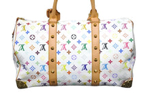 Load image into Gallery viewer, 極美品 LOUIS VUITTON ルイヴィトン 村上隆 ボストンバッグ キーポル45 M92641 モノグラムマルチ ホワイト ゴールド金具 中古 56780
