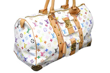 Load image into Gallery viewer, 極美品 LOUIS VUITTON ルイヴィトン 村上隆 ボストンバッグ キーポル45 M92641 モノグラムマルチ ホワイト ゴールド金具 中古 56780