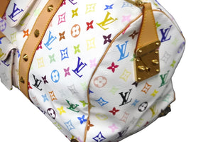極美品 LOUIS VUITTON ルイヴィトン 村上隆 ボストンバッグ キーポル45 M92641 モノグラムマルチ ホワイト ゴールド金具 中古 56780