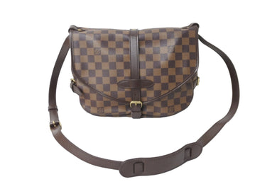 LOUIS VUITTON ルイヴィトン ショルダーバッグ ソミュール30 ダミエキャンバス N48081 ブラウン ゴールド金具 美品 中古 56879